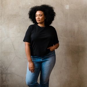 Able Maria Boxy Tee - Black - XXL